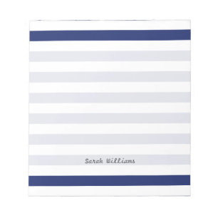 Bloc-note Motif de rayure de bleu marine et de blanc