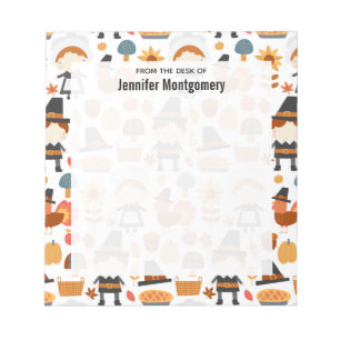 Bloc-note Motif de récolte de pèlerins d'action de grâce