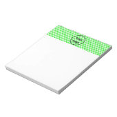 Bloc-note Motif de tableau à chèques vert et blanc (Tourné)