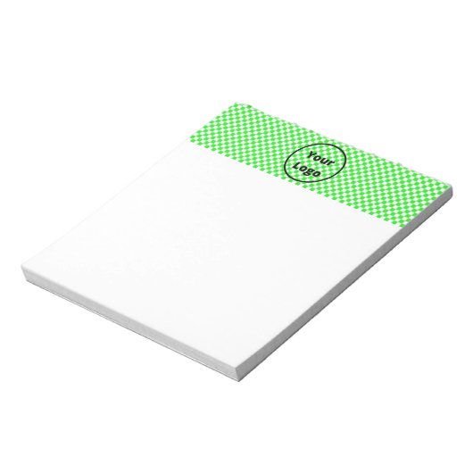 Bloc-note Motif de tableau à chèques vert et blanc (Tourné)