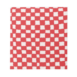 Bloc-note Motif de tableau de bord en rouge gras À damiers
