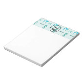 Bloc-note Motif d'entreprise de coiffeur turquoise (Tourné)