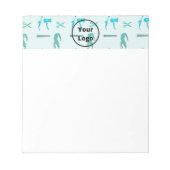 Bloc-note Motif d'entreprise de coiffeur turquoise (Devant)