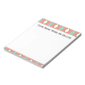 Bloc-note Motif des années 70 rose bleu et blanc rétro (Tourné)