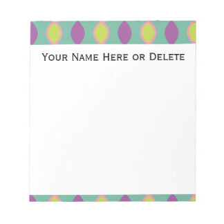 Bloc-note Motif des années 70 violet et vert rétro