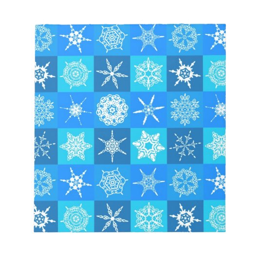 Bloc-note Motif des flocons bleus (Devant)
