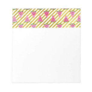 Bloc-note Motif d'été Pink Watermelon et Yellow Strip