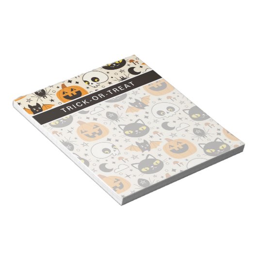 Bloc-note Motif d'Halloween rétro (Incliné)