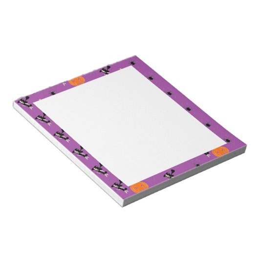 Bloc-note Motif d'Halloween sur violet (Incliné)