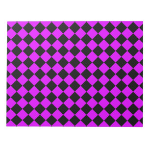 Bloc-note Motif diamant à carreaux noir et violet