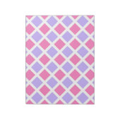 Bloc-note Motif diamant à carreaux rose violet (Tourné)