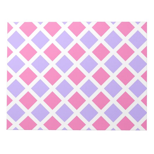 Bloc-note Motif diamant à carreaux rose violet (Devant)