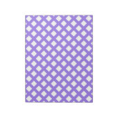 Bloc-note Motif diamant à carreaux violet blanc (Tourné)