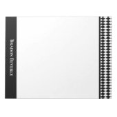 Bloc-note Motif Diamant noir et blanc Personnalisé (Devant)