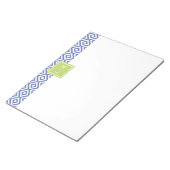 Bloc-note Motif Diamants Bleus et Monogramme (Incliné)