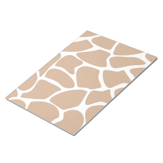 Bloc-note Motif d'impression Giraffe en beige. (Incliné)