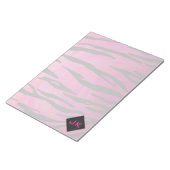 Bloc-note Motif d'impression monogramme rose et noir (Incliné)