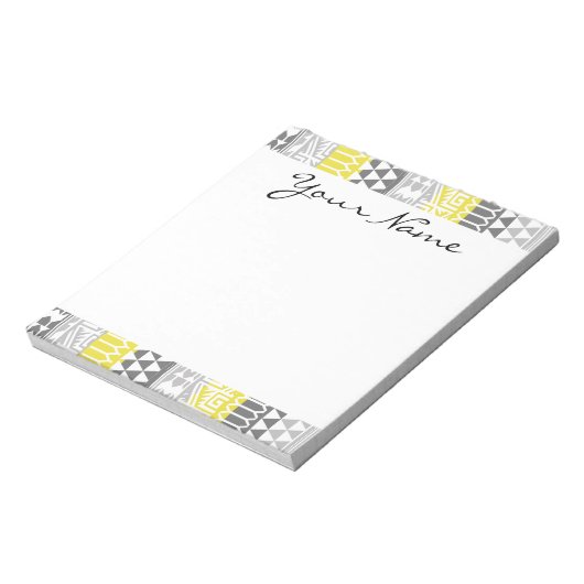Bloc-note Motif d'impression tribal Aztec Gray Jaune (Tourné)