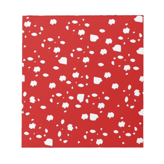Bloc-note motif dot avec champignon de tabouret rouge (Devant)