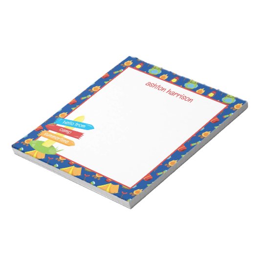 Bloc-note Motif du camp d'été (Tourné)