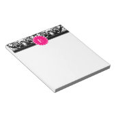 Bloc-note Motif élégant damassé avec monogramme (Incliné)