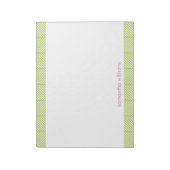 Bloc-note Motif élégant Green Herringbone (Tourné)