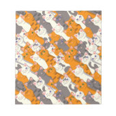 Bloc-note Motif en diagonale du chat noir blanc gingembre (Devant)