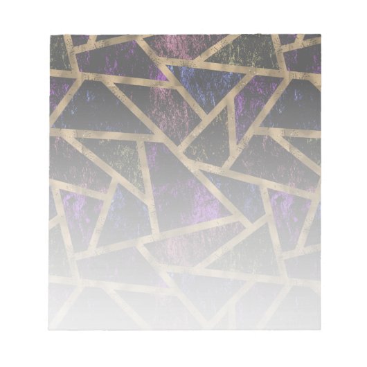 Bloc-note Motif en mosaïque violet et or (Devant)
