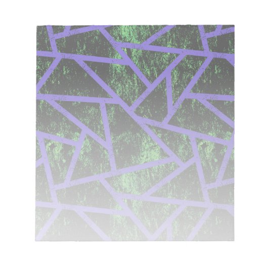 Bloc-note Motif en mosaïque violet et verte (Devant)