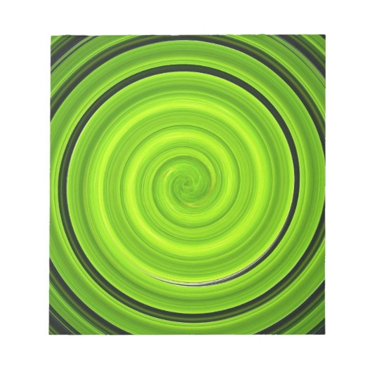 Bloc-note Motif en spirale noir vert (Devant)