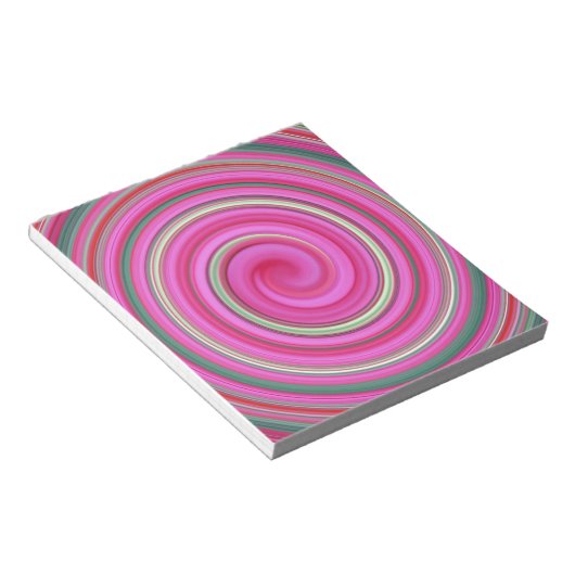 Bloc-note Motif en spirale rose (Incliné)
