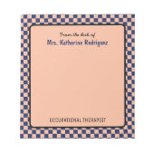 Bloc-note Motif ergothérapeute sur mesure (Devant)