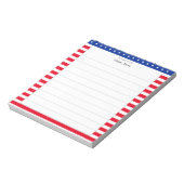 Bloc-note Motif étoile et rayures rouges et blanches lignées (Tourné)