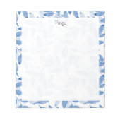 Bloc-note Motif Feuille d'aquarelle bleu (Devant)