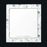Bloc-note Motif Feuille Dusty Blue Eucalyptus Personnalisé<br><div class="desc">Bloc-notes verdoyant personnalisable. Il est doté d'aquarelle bleu poussiéreux motif feuille eucalyptus. Personnalisez en ajoutant des noms et d'autres détails Ce bloc-notes motif verdoyant est parfait comme cadeau.</div>