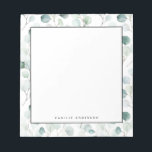 Bloc-note Motif Feuille Dusty Blue Eucalyptus Personnalisé<br><div class="desc">Bloc-notes verdoyant personnalisable. Il est doté d'aquarelle bleu poussiéreux motif feuille eucalyptus. Personnalisez en ajoutant des noms et d'autres détails Ce bloc-notes motif verdoyant est parfait comme cadeau.</div>