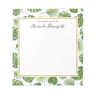 Bloc-note Motif Feuille élégant Green Tropical