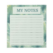Bloc-note Motif Feuille tropical aquarelle (Devant)