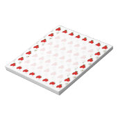 Bloc-note Motif Fleur et Fraise Rouge Rétro (Tourné)