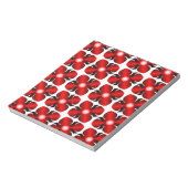 BLOC-NOTE MOTIF FLEURS ROUGES (Tourné)