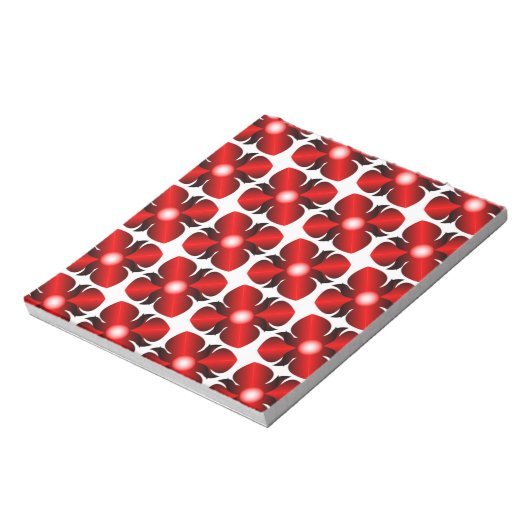 BLOC-NOTE MOTIF FLEURS ROUGES (Tourné)