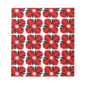 BLOC-NOTE MOTIF FLEURS ROUGES (Devant)