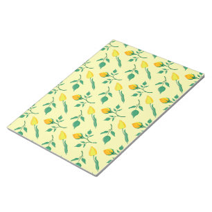Bloc-note Motif floral avec rose jaune et fleurs de tulipe