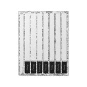 Bloc-note Motif Floral noir et blanc Plaque de planification (Tourné)