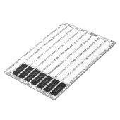 Bloc-note Motif Floral noir et blanc Plaque de planification (Incliné)