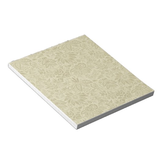 Bloc-note Motif Floral Vert Sage Antique Damas (Incliné)