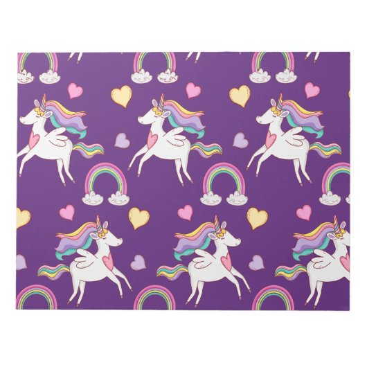 Bloc-note Motif Funny Unicorn Magique Cheval mignon (Devant)