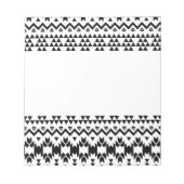 Bloc-note Motif géométrique Aztec noir et blanc (Devant)