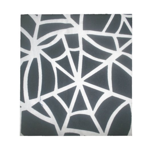 Bloc-note Motif géométrique Gras noir et blanc Spider Web (Devant)