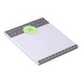 Bloc-note Motif géométrique moderne, tons vert & violet (Incliné)